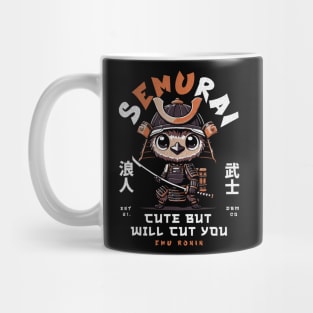 Semurai Emu T-Shirt: Kawaii Samurai Warrior Bird with Katana - Cute Pun Tee Mug